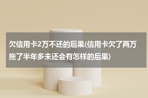 欠信用卡2万不还的后果(信用卡欠了两万拖了半年多未还会有怎样的后果)